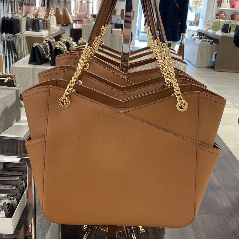 Michael Kors Jet Set Travel Large Chained Tote Shoulder Bag MK Luggage   NWT